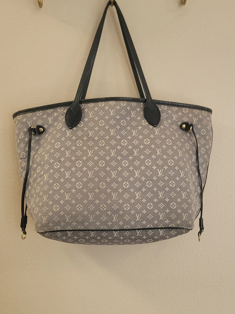 Auth Louis Vuitton M40514 Monogram Idylle Neverfull MM Tote Bag Encre LV
